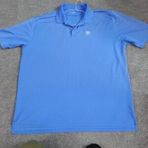 Under Armour Mens Polo Shirt 2XL Blue Solid  Performance Embroidered Wexford